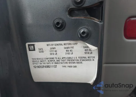 2005 Chevrolet Classic from USA, damaged, VIN 1G1ND52F45M211137